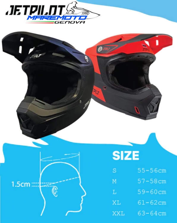 JetPilot Vault casco tabella taglia helmet size chart per moto d'acqua maremoto genova